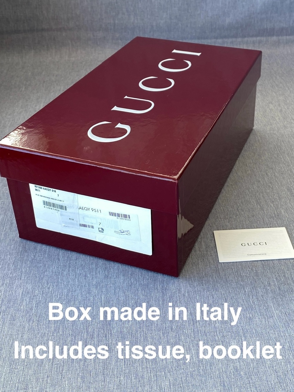 Authentic GUCCI | Glossy Wine Red Box + Tissue Booklet Gift Decoration Storage
